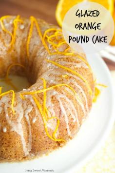 Glazed Orange Bundt Cake Recipe: delicious orange soaked bundt cake topped with a sweet orange glaze. The perfect dessert or breakfast for any occasion. Find the recipe on www.livingsweetmoments.com