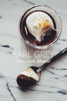 Earl Grey chocolate mousse from Ashley Marti on Steller: Desserts, Mice, Chocolates Mousse Recipe, Sweets, Chocolates Mouse, Grey Chocolates, Earl Grey, Blog, Choc Mousse
