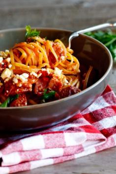Tomato  Chorizo Pasta #Pasta #dinner #recipe