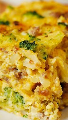 
                    
                        Hash Brown, Broccoli, Sausage and Egg Breakfast Casserole ~ Breakfast Casserole with shredded hash brown potatoes, broccoli, cheddar cheese, sausage and eggs... Delicious and very easy to make
                    
                