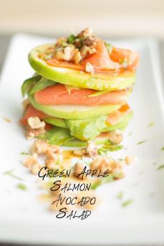 An easy and quick to make Green Apple Salmon Avocado Salad recipe full of nutrition. A gorgeous looking true symphony of flavors and textures.