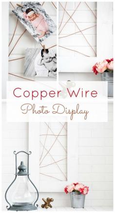 
                    
                        DIY Photo Snapshots holder - Copper Photo Display. TodaysCreativeLif...
                    
                