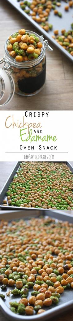 The only thing better than a healthy snack is a DELICIOUS, healthy snack! Learn to make Crispy Chickpea and Edamame Oven Snack on TheGarlicDiaries.com
