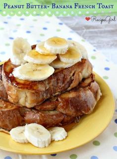 Peanut Butter Banana French Toast - Make breakfast a special occasion with french toast topped with Maple Grove Farms syrups. #peanutbutter #banana #frenchtoast #syrup