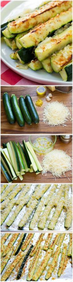 Garlic Lemon and Parmesan Oven Roasted Zucchini | You are going to LOVE the flavor of this zucchini. They are incredibly easy to make! Easy and healthy recipes you can find here : http://justcookandeat.com/