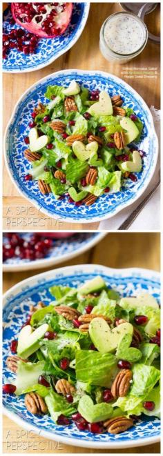 Grilled Romaine Avocado Heart Salad with Poppyseed Dressing