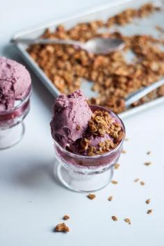 Coconut Berry Cobbler Ice Cream (Dairy Free, Gluten Free)