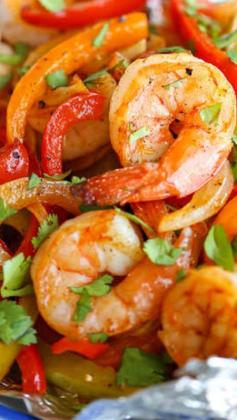 
                    
                        Shrimp Fajitas in Foil ~ Making fajitas has never been easier than this – simply wrap and bake. That’s it! And clean-up is an absolute breeze!
                    
                