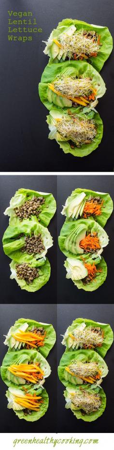 Lentil Wraps - leafy greens as wraps is going to be my go-to solution to a leafy green spring CSA!