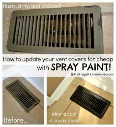 Krylon oil rubbed bronze spray paint to update vent covers