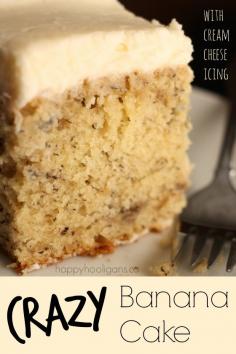 Crazy Banana Cake with Cream Cheese Icing -I'll take any excuse to eat cream cheese frosting