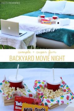 on my summer bucket list! backyard movie! grab an air mattress + laptop and have a fun movie night in your backyard! #CelebrateFamilyValues #ad #summer