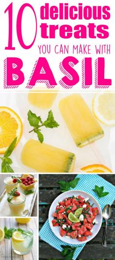 How's that basil plant going?  Mine is thriving and I'm ready to try some of these 10 Summer Treats you can make with basil!  Yum! #aromabotanical