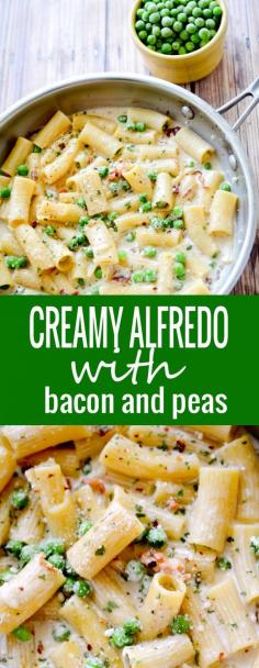 
                    
                        Creamy Alfredo with Bacon and Peas - Recipe Diaries
                    
                