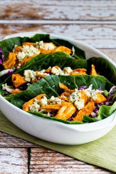 
                    
                        Slow Cooker Buffalo Chicken Low-Carb Collards Wraps with Blue Cheese Coleslaw (Gluten-Free)
                    
                