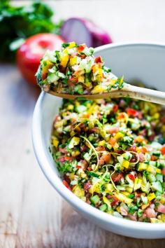 Israeli Salad Recipe…a refreshing summer salad. Vegan, Gluten free! #isrealisalad  #vegan #vegansalad #glutenfree #healthy