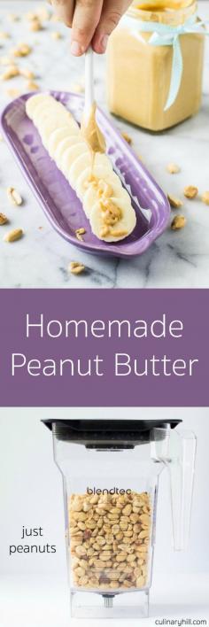 
                    
                        Just Peanuts. This smooth and creamy Homemade Peanut Butter has no added sugar, salt, or oil. It's just peanuts, and it's world apart from store-bought.
                    
                