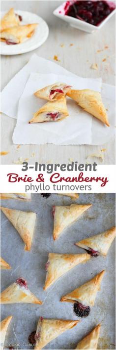 
                    
                        3-Ingredient Brie and Cranberry Phyllo Turnovers Recipe...58 calories and 2 Weight Watchers PP | cookincanuck.com #appetizer
                    
                