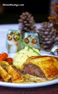 Individual Beef Wellington with Green Peppercorn Sauce