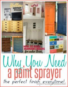 
                    
                        Painted Furniture | I love using my paint sprayer because it gives an amazing finish in record time. Here's the sprayer I love and a little trick for easier cleaning!
                    
                