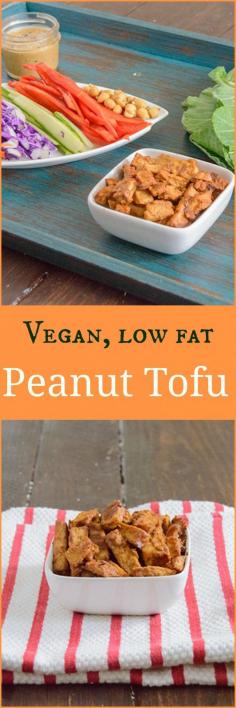 
                    
                        Try this crispy peanut tofu that is baked in the oven and packed with peanut flavor. Perfect with quick stir fry or in a wrap! Low fat, vegan, gluten free.
                    
                