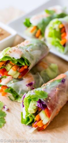 Homemade Fresh Summer Rolls with Easy Peanut Dipping Sauce- good!  quite easy to make, although the cutting & wrapping takes some time.  Used tofu instead of shrimp.  Peanut sauce really makes it.