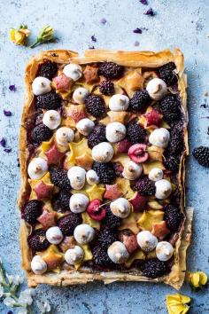 
                    
                        Honey Butter Stone Fruit and Blackberry Meringue Tart
                    
                