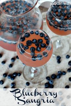 Blueberry Sangria ~ You won't be able to stop with just one of these fabulous drinks!  #cocktails #chardonnay #sangria #recipes