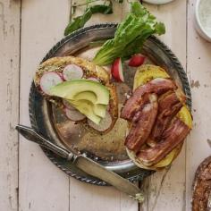 BLT with Radishes, Avocado and Pesto Mayo | recipe from Wit and Delight