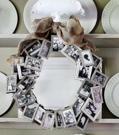 Make a Picture Frame Memory Wreath By Dollar Store Crafts
