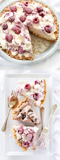 
                    
                        It takes just 4 ingredients (and your freezer) to make a show stopper dessert, just add your favorite ice cream and you're done! | foodiecrush.com
                    
                