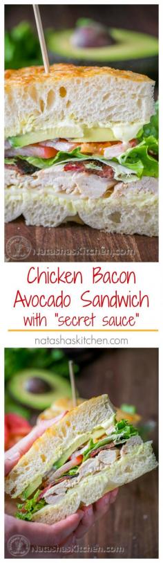 Chicke Bacon Avocado Sandwich with "secret sauce" - A Kneaders Bakery Copycat Recipe | NatashasKitchen.com