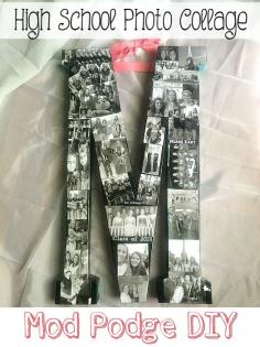 DIY High School Years Photo Collage Graduation Gift. Perfect craft idea to make cute and personalized gifts. Great gift idea!