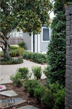 Layered shrubs that look good all winter. A Beautiful winter yard! www.huntandhost.com