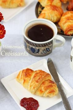 Homemade croissants roxanashomebaking.com... Add strawberries and chocolate. :0)