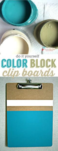 DIY ColorBlock ClipBoards | Office makeover | TodaysCreativeBlog.net