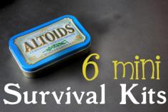6 mini survival kits.  Kids would love to help out with this cute and useful DIY project!