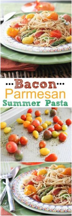 
                    
                        Bacon Parmesan Summer Pasta #pasta #dinner #recipe - Picky Palate
                    
                