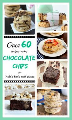 
                    
                        Over 60 recipes using chocolate chips including chocolate chip cookies, but there are also plenty of other recipes, like cake, granola bars, pancakes, ice cream, dip and many others!
                    
                