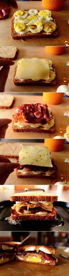 What to do with your hard boiled eggs?? Ultimate Grilled Cheese Sandwich.....