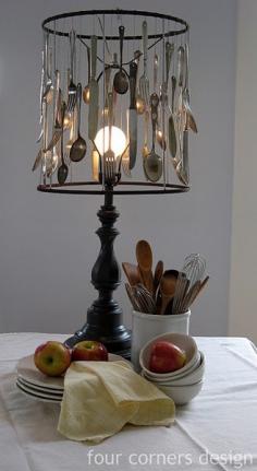 From Four Corners Design: Silverware Lamp Shade