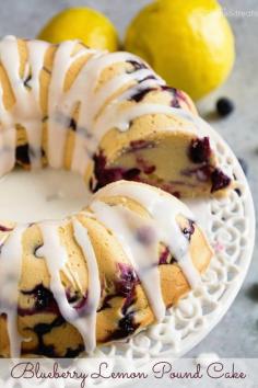 Blueberry Lemon Pound Cake ~ moist, delicious pound cake recipe packed with fresh blueberries! | julieseatsandtreats.com