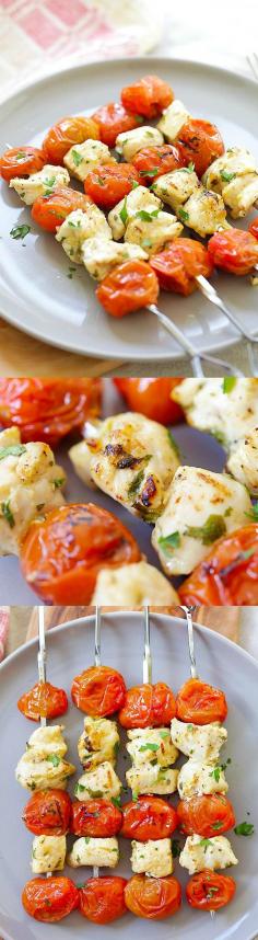 
                    
                        Greek Chicken Kebab – The juiciest and best summery chicken kebab made with garlic, lime juice, olive oil and grape tomatoes. So good! | rasamalaysia.com
                    
                