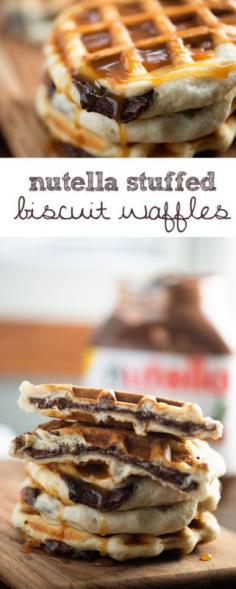 great to make for summer holiday breakfast or sleep overs become the best mum recipe Just three ingredients for these easy Nutella stuffed waffles!