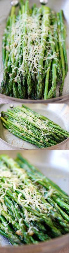 
                    
                        Skillet Parmesan Asparagus – the easiest asparagus recipe ever! 10 mins on skillet then topped with Parmesan cheese, healthy and tasty! | rasamalaysia.com
                    
                