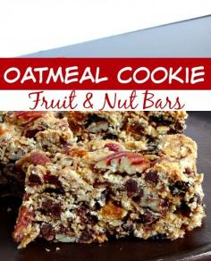 These Oatmeal Cookie Fruit & Nut Bars make the perfect snack! They're great for on the go or at home!