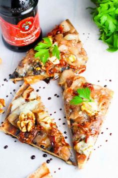 Grilled Pizza with Caramelized Onions and Gorgonzola