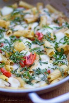 
                    
                        One-Pot Caprese Pasta: This One-Pot Caprese Pasta recipe is inspired by the classic summer appetizer with melty mozzarella, tomatoes, basil and plenty of garlic.
                    
                