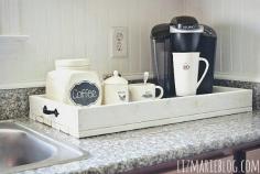 20 of the Most Adorable DIY Kitchen Projects You’ve Ever Seen - DIY Crafts love the coffee bar tray!