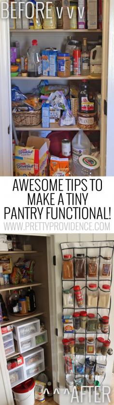 Great pantry organizing tips! Get everything organized so you fan find what you need!